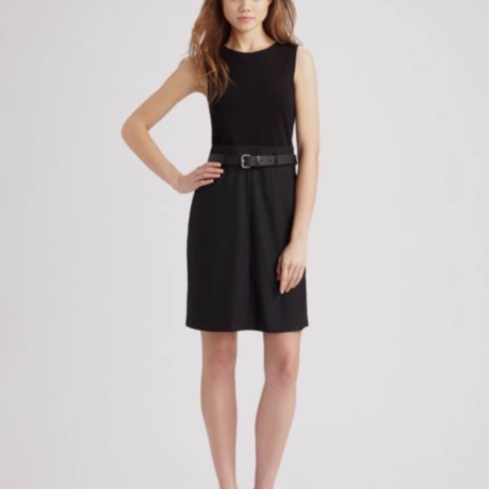 Theory abrienda Black Sleeveless Knee-Length Sheath Dress